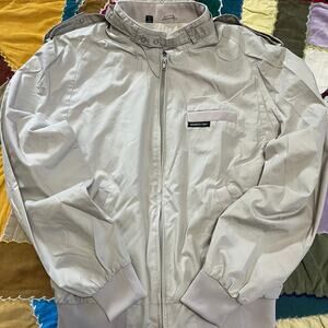 Vintage Members Only Beige Tan Full Zip Jacket Large